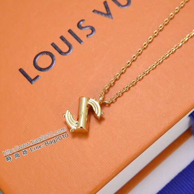 Louis Vuitton新款飾品 路易威登字母鎖骨鏈項鏈 LV簡約字母金色可調節鎖骨鏈  zglv2246